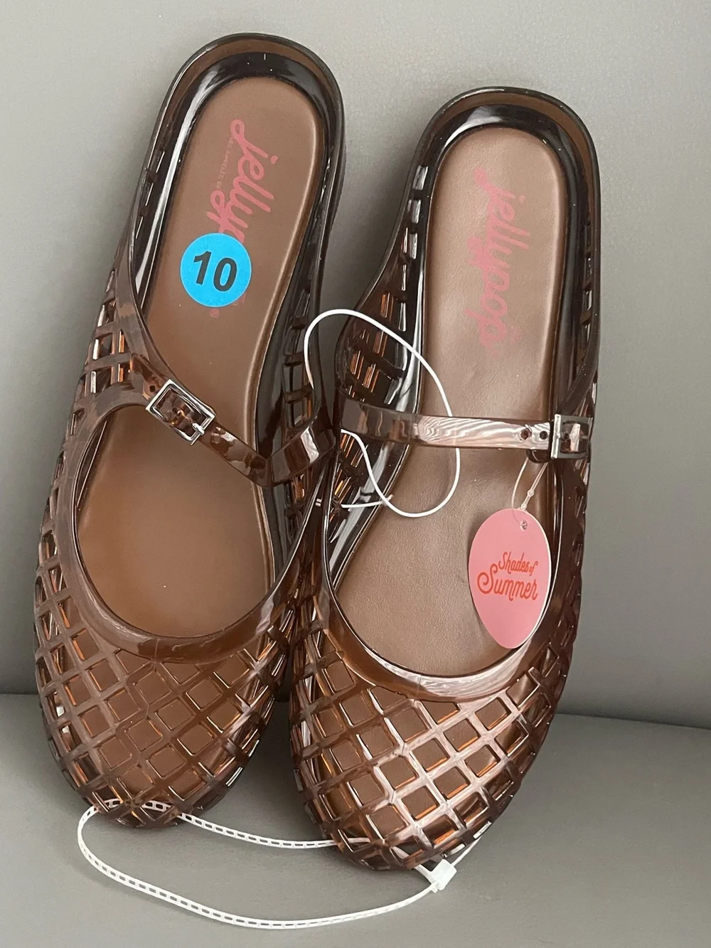 Jellypop Jelly Mesh Mule Flat Sandals Brown Women’s Size 10 - Picture 9 of 12